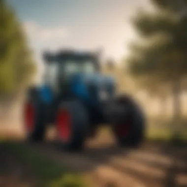 Innovative Tractor Technology in Agriculture Modern tractor equipped with advanced technology