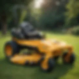 A close-up view of a Walker mower showcasing its features