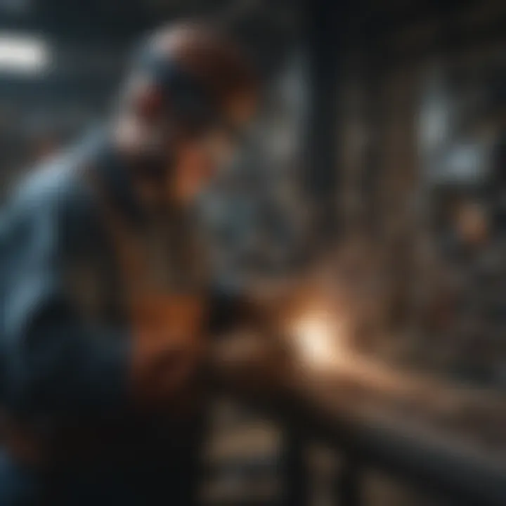 Welding technician working on a metal structure