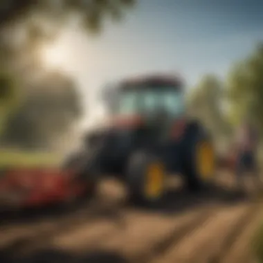 A farmer utilizing a King Kutter tiller, emphasizing its application in modern agriculture.