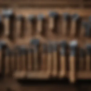 A close-up view of various fence straining tools laid out on rustic wooden planks.