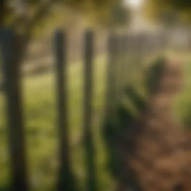 A well-maintained fence demonstrating the effective use of straining tools in a green agricultural landscape.