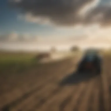 Farmers applying chemicals in a field