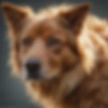 A close-up view of a dog with a bright, healthy coat showing no signs of fleas or ticks.