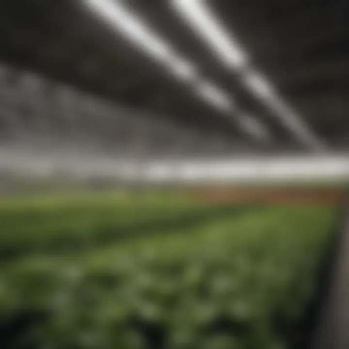 Energy-efficient Flora Flex LED panel in an indoor farm