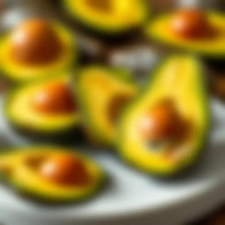 Sliced avocados showcasing healthy fats