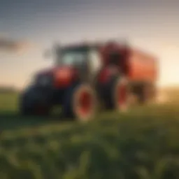 Fritsch equipment in action in a lush field