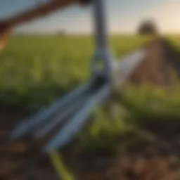 A close-up view of a frontier fork in a vibrant field