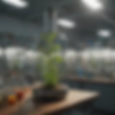 Inside Genetic Modification A scientifically designed laboratory illustrating the process of genetic modification.