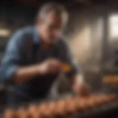 User adjusting the settings of the egg turner