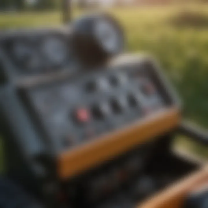Close-up of Grasshopper mower control panel