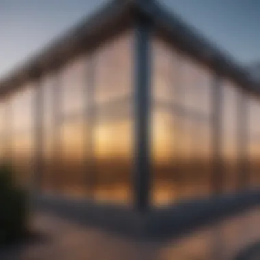 Polycarbonate panels installed in a modern construction setting