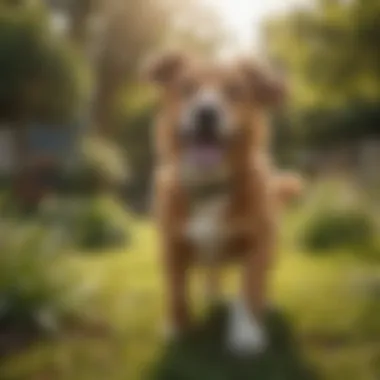 A dog playing in a sunny garden, enjoying a pest-free environment.