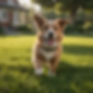 Pet enjoying a safe and green outdoor space