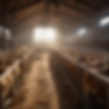 Livestock thriving in a well-ventilated barn environment