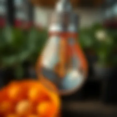 Detailed Examination of Heating Bulb Features Close-up of a heating bulb showcasing its features