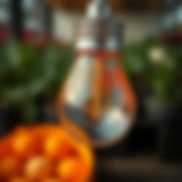 Detailed Examination of Heating Bulb Features Close-up of a heating bulb showcasing its features