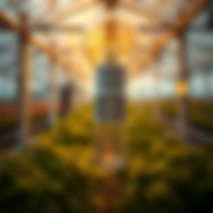 The Role of Heating Bulbs in Greenhouse Environments Modern heating bulb illuminating a greenhouse