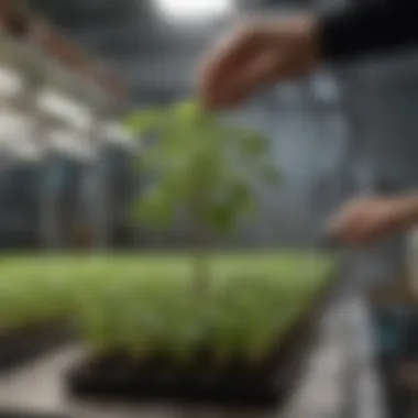 Transplanting seedlings into a hydroponic system