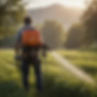 User comfortably operating the Hudson sprayer in a field