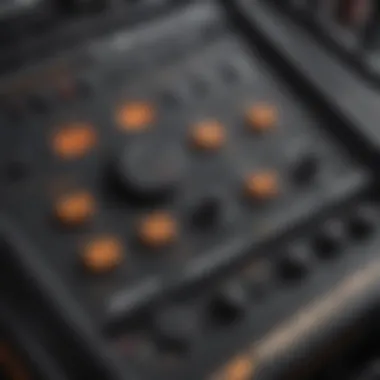 Detailed View of the Control Panel on Hustler Raptor Close-up of Hustler Raptor's innovative control panel