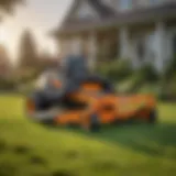 Hustler Raptor Zero Turn Lawn Mower in action on a lush lawn