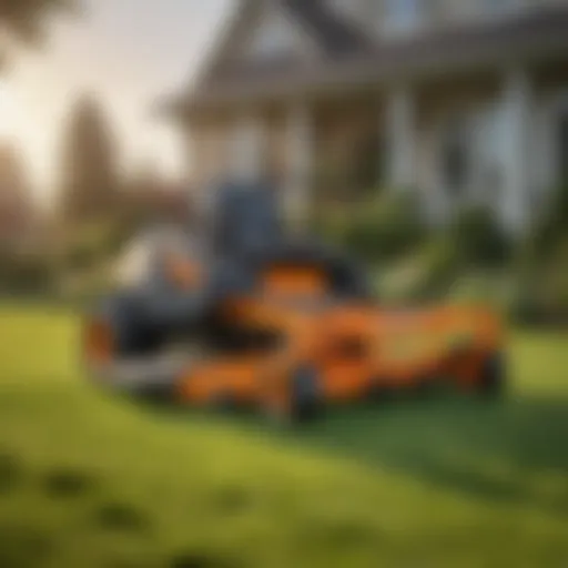 Hustler Raptor Zero Turn Lawn Mower in action on a lush lawn