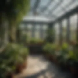 An elegant in-home greenhouse showcasing a variety of plants thriving under optimal conditions.