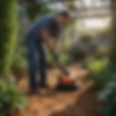 iPower Leaf Bowl Trimmer in action within a horticultural setting