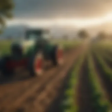 Farmers cultivating organic crops