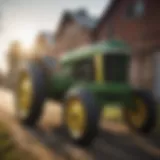 A vintage John Deere tractor in Burlington