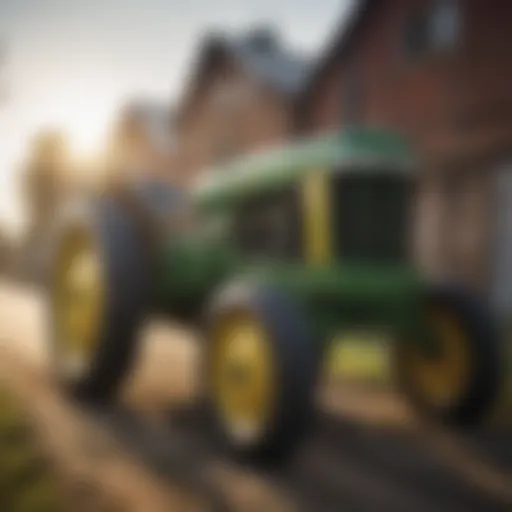 A vintage John Deere tractor in Burlington