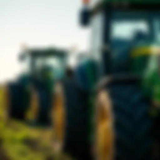 John Deere tractors operating in a lush Rosemount field