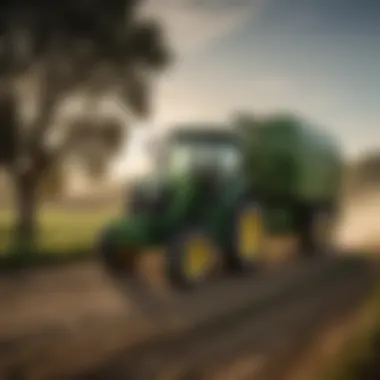 The John Deere Trailbuck in action on an agricultural field