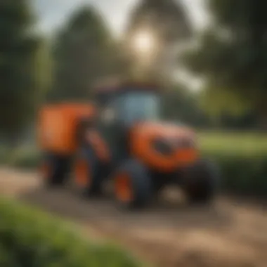 Demonstration of the Kubota zero turn AC cab in action on a landscaped area