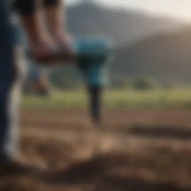 Efficiency of Makita Cement Drills in Agriculture Makita cement drill in action on agricultural land
