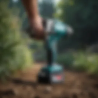 Practical Applications of Makita Cement Drills in Horticulture Field demonstration of Makita drill usage