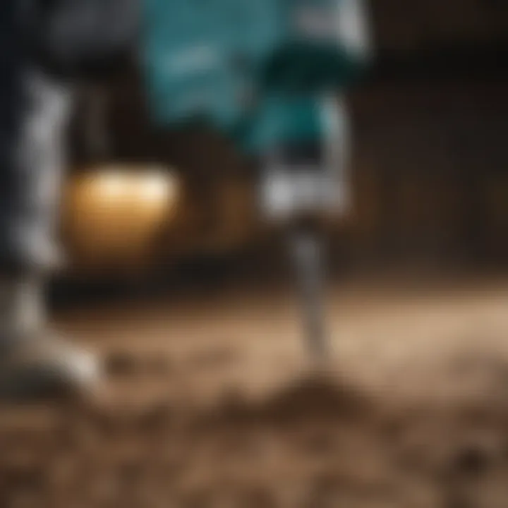 Close-up of Makita drill technical specifications