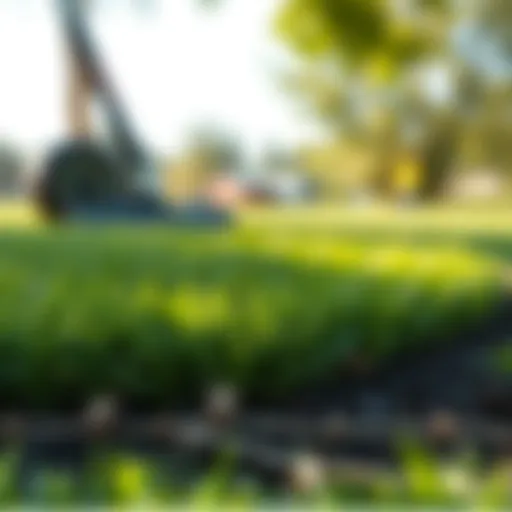 Installation of premium marathon sod on a prepared lawn