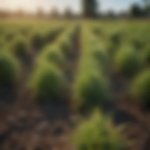 Marestail weed in a field