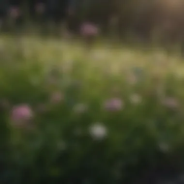 Micro Clover Grass and Wildflowers Micro clover grass interspersed with wildflowers