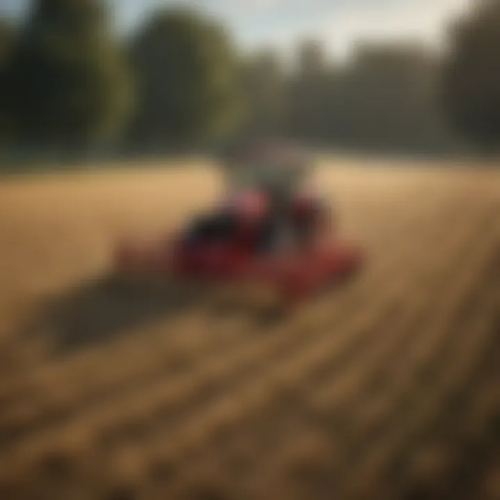 Miller Pro hay rake in a field showing its innovative design