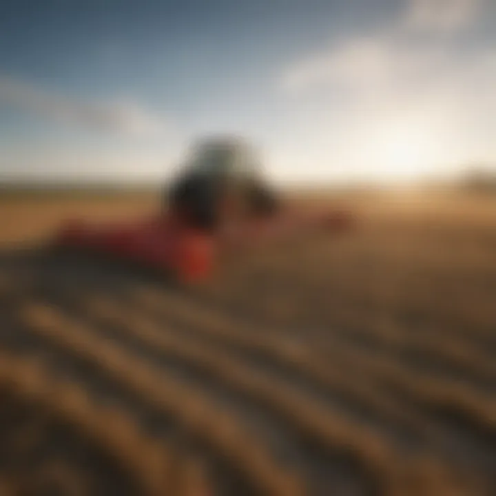 User utilizing Miller Pro hay rake in an agricultural field