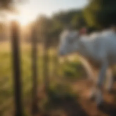 Flexible Goat Fencing Flexible goat fencing arrangement in a pasture