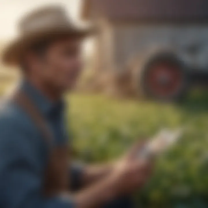 An illustration of the application process for farmer loans