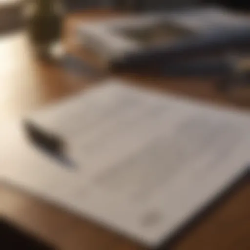 An open document on a desk with a pen