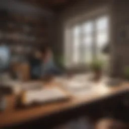A person working from home with government contract documents