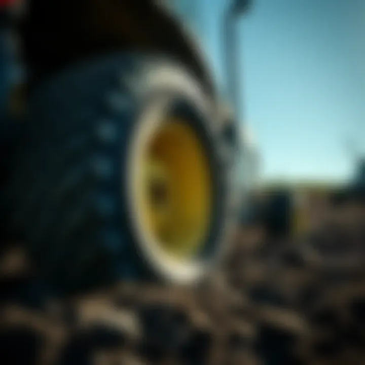 Zero turn tire in action on uneven terrain