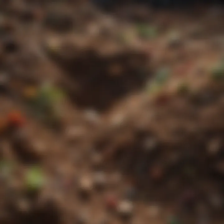 Close-up of healthy soil with diverse microorganisms