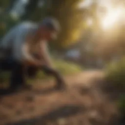 Illustration of an exterminator examining a pest control area
